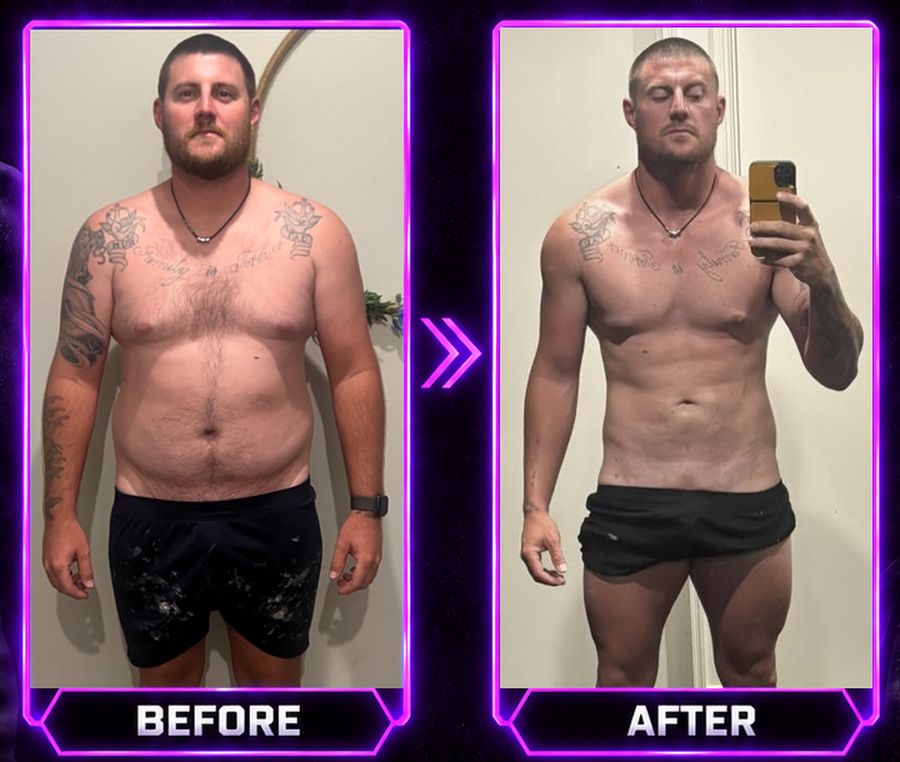 Shaun before and after twelve weeks of coaching